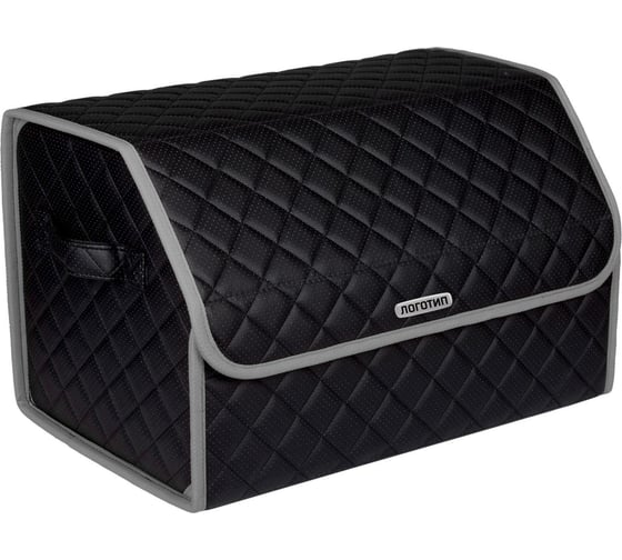 Изображение товара Сумка-органайзер в багажник Vicecar черная нить/светло-серый кант, логотип LEXUS VC812_светлосерый