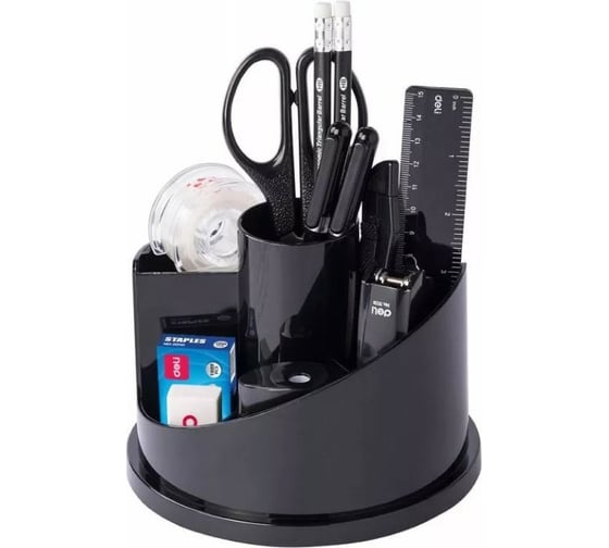 Изображение товара Настольный набор DELI E38251A 16 предметов пластик черный 382146