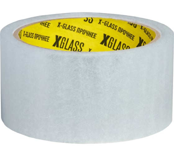Изображение товара Упаковочная клейкая лента X-Glass прозрачная, 50 мм х 56 м, 43мкм, 160105