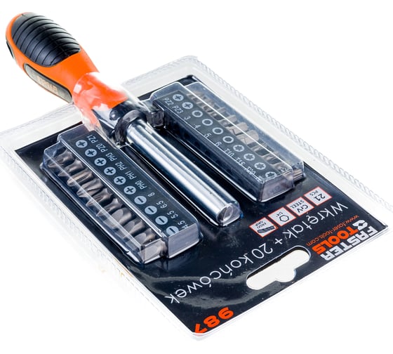 Изображение товара Отвертка FASTER TOOLS + 20 насадок 987