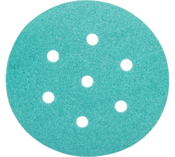 Изображение товара Круг шлифовальный на липучке - зелёный 125 мм, 5 шт, P120 FASTER TOOLS 8541