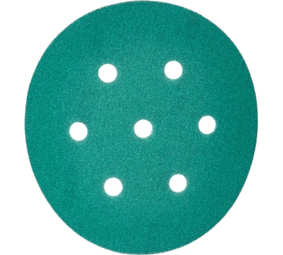 Изображение товара Круг шлифовальный на липучке - зелёный 125 мм, 5 шт, P180 FASTER TOOLS 8542