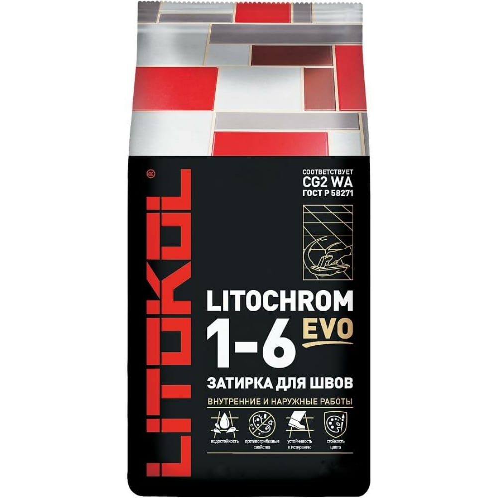 Затирка для швов LITOKOL затирка цементная litokol litochrom 1 6 evo le 200 белый 2 кг