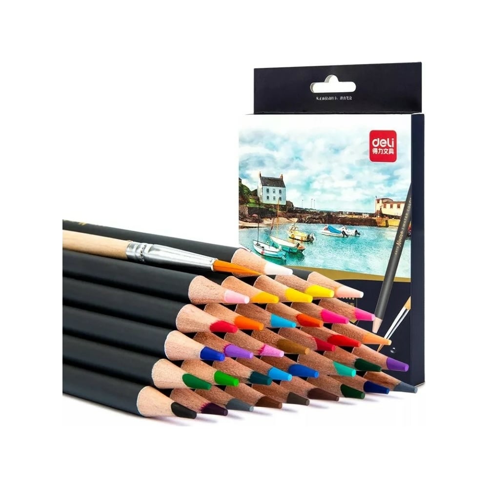 Акварельные цветные карандаши DELI карандаши ные акварельные 6 ов гамма лицей с кистью шестигранные
