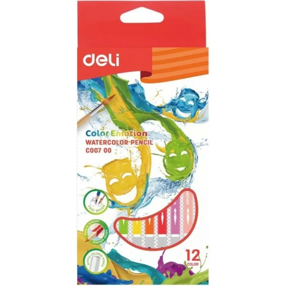 Акварельные цветные карандаши DELI - 1028844