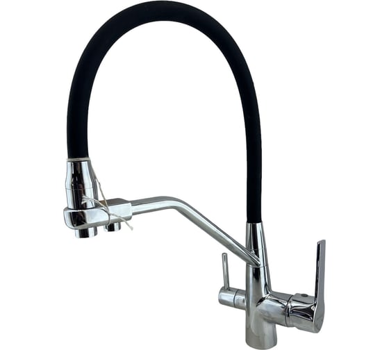 Изображение товара Смеситель для кухни Rainsberg с силиконовым гибким изливом, латунь R603C-2