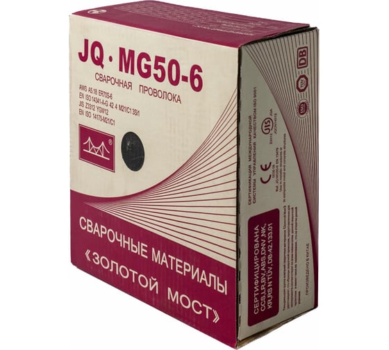 Изображение товара Проволока сварочная омеднённая JQ.MG50-6/ER70S-6 0.8 мм, 15 кг GOLDEN BRIDGE 106