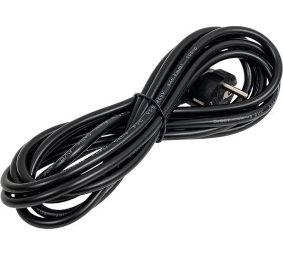 Изображение товара Кабель питания ноутбуков ExeGate Power PC5-3/0.5mm2, медь, черный, 6A, 3.0м 280680