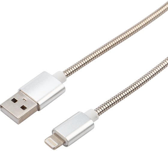 Изображение товара Кабель USB - Lightning REXANT 2 А, 1 м, для iPhone металическая оплетка 18-7057