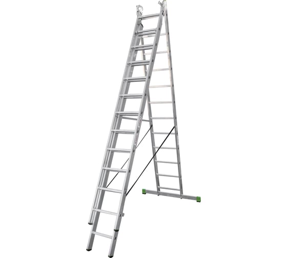 Изображение товара Алюминиевая трехсекционная лестница Новая Высота усиленная 3х12 ступеней 2230312