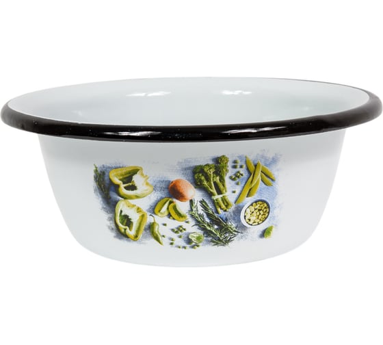 Изображение товара Эмалированная миска appetite Свежая зелень 0.8л 1с5с Свежая