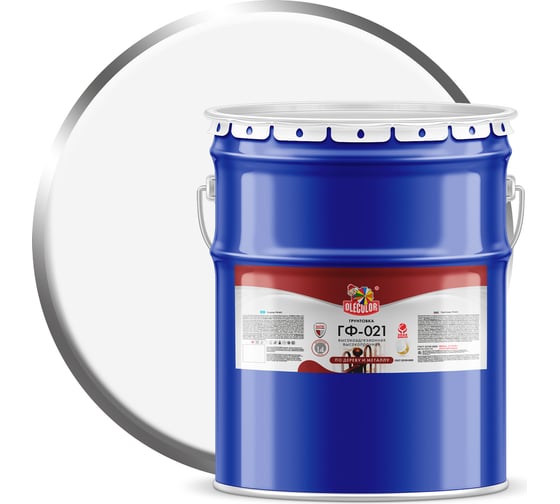 Изображение товара Грунтовка OLECOLOR ГФ-021 белый, 25 кг 4300009181