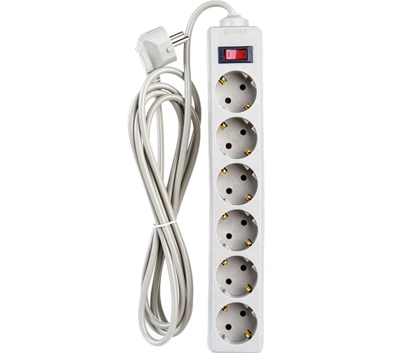 Изображение товара Сетевой фильтр ExeGate SP-6-3G 6 евророзетки с заземлением, 3м,  выключатель с подсветкой 119392