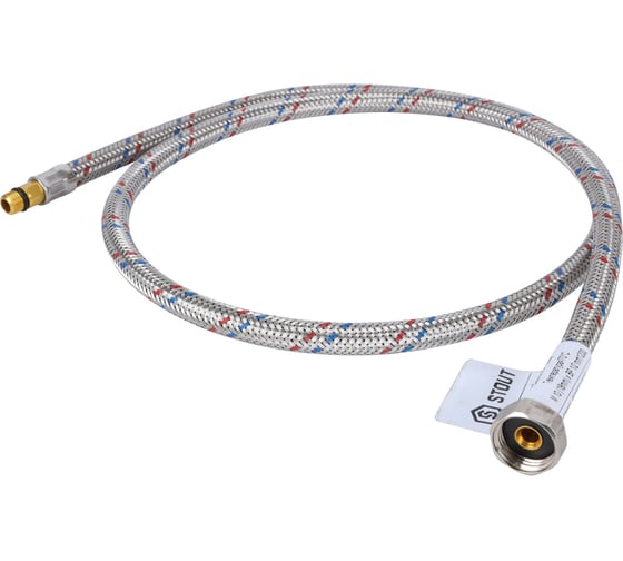 Изображение товара Гибкая подводка для воды STOUT M10 (18мм) х ВР 1/2, 1.2 м SHF-0030-181015 RG008VFLT4JFIK