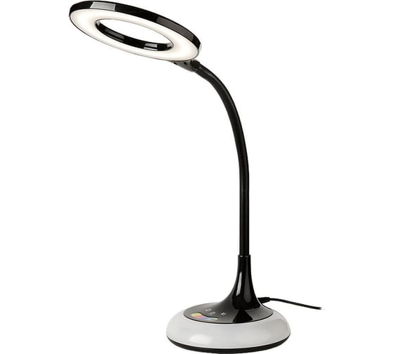 Изображение товара Светодиодный настольный светильник General Lighting Systems 8Вт, 530лм, 2800-6500К, белый свет, RGB-подсветка, сенсорный, черный GLTL-024-B 800150