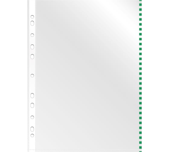 Изображение товара Папка-вкладыш БЮРОКРАТ Премиум 013BKAN2GRN глянцевые, А4+, 30 мкм, зеленый край, упаковка 50 шт, 60 упак 817139