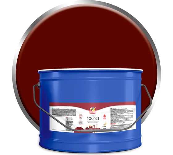 Изображение товара Грунтовка OLECOLOR ГФ-021 красно-коричневый, 10 кг 4300005167