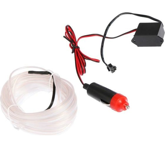 Изображение товара Неоновая нить для подсветки салона Cartage адаптер питания 12 В, 5 м, белый 6937268