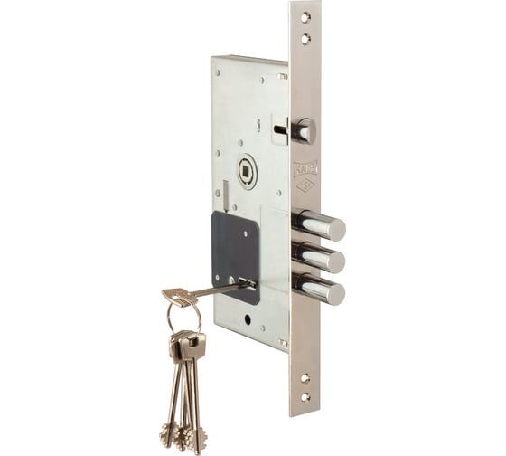 Изображение товара Врезной сувальдный замок с защёлкой KALE KILIT 252/RL тех. комплектация, 4 ключа 60 мм 41317