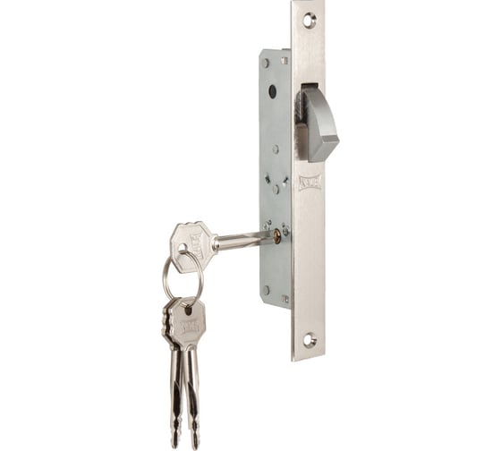 Изображение товара Врезной узкопрофильный крестообразный замок KALE KILIT 201F (20 мм) никель, 3 ключа 8061