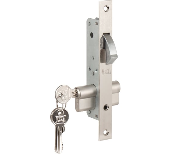 Изображение товара Врезной узкопрофильный цилиндровый замок KALE KILIT 201 (20 мм), никель, 3 ключа 1093