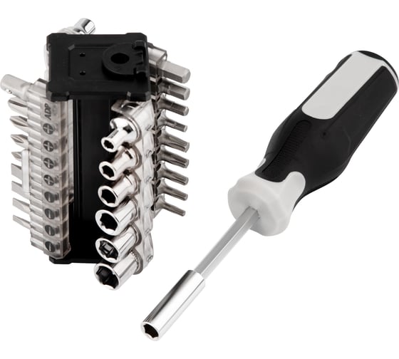 Изображение товара Отвертка с набором бит и головок KRANZ 31 предмет KR-12-4791