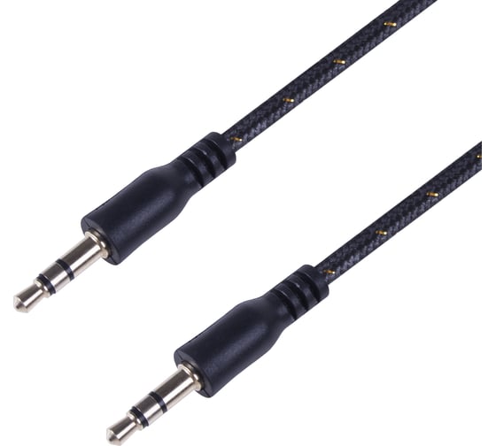 Изображение товара Кабель AUX аудио 3.5 мм REXANT в тканевой оплетке 1 м черный 18-4071