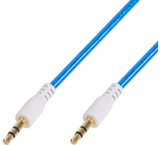 Изображение товара Кабель AUX аудио 3.5 мм REXANT гелевый 1 м синий 18-4084