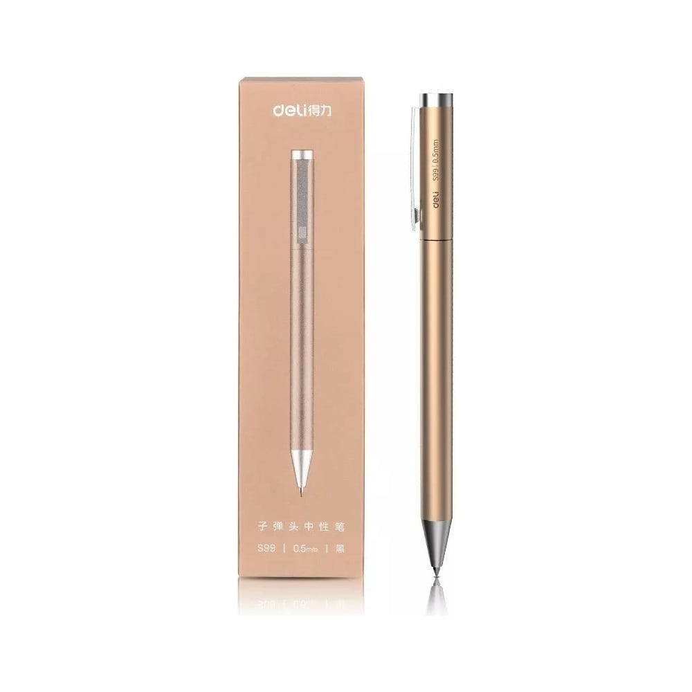 Изображение товара Ручка гелевая автоматическая DELI, корпус ассорти, d=0.5 мм, чернила черные (1 шт), 24 шт в упаковке S99