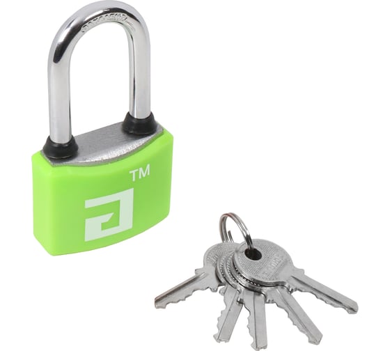 Изображение товара Навесной замок Аллюр ВС1Ч- 364ПД зеленый, 5 ключей, d6 мм, длинная дужка 12552