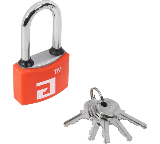 Изображение товара Навесной замок Аллюр ВС1Ч- 364ПД красный, 5 ключей, d6 мм, длинная дужка 12551