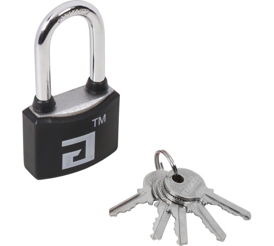 Изображение товара Навесной замок Аллюр ВС1Ч- 364ПД черный, 5 ключей, d6 мм, длинная дужка 12550