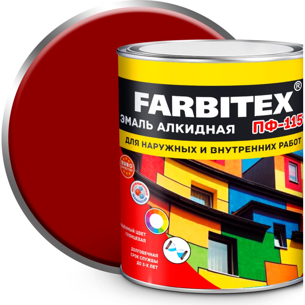 Алкидная эмаль Farbitex силикон алкидная эмаль toplac красный 011 0 75 л more 10005550