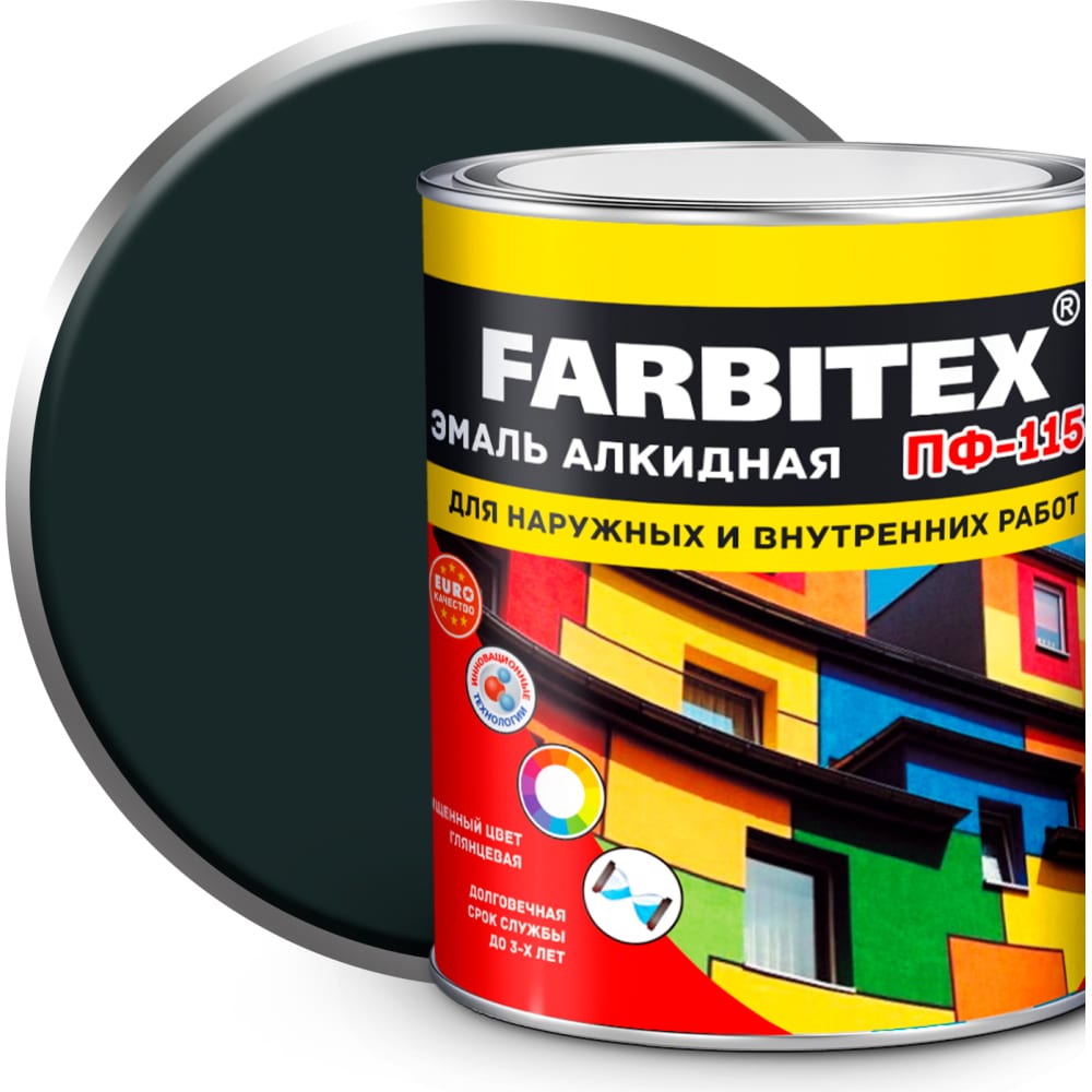 Алкидная эмаль Farbitex силикон алкидная эмаль toplac темно бордовый 350 0 75 л more 10005548