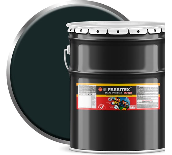 Изображение товара Алкидная эмаль FARBITEX ПФ-115 (темно-серый; 20 кг) 4300004389