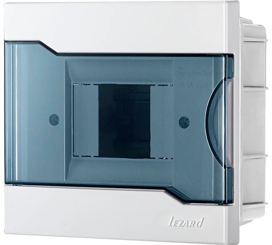 Изображение товара Бокс с прозрачной крышкой Lezard NEW ЩРВ-П-4 для внутренней установки 4-х модульных устройств 730-1000-004 NEW