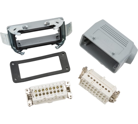 Изображение товара Прямоугольный промышленный разъем Mete Enerji комплект H16E-A2M-C2F 685627K