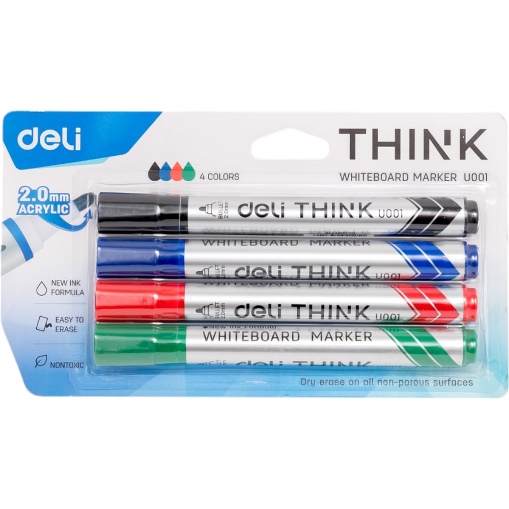 Изображение товара Набор маркеров для досок DELI EU00101 Think 24 шт круглый наконечник 2 мм высокое качество