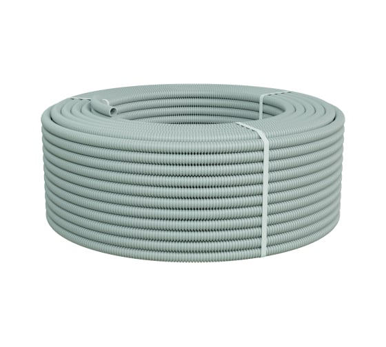 Изображение товара Гофрированная труба Экопласт ПНД-FRUF легкая, с зондом, без галогена, т/г, атмосферостойкая, диам. 20мм (100м) 20120HFR-UF