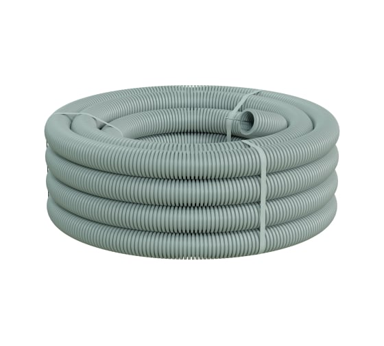 Изображение товара Гофрированная труба Экопласт ПНД-FRUF легкая, с зондом, без галогена, т/г, атмосферостойкая, диам. 50мм (15м) 20150HFR-UF