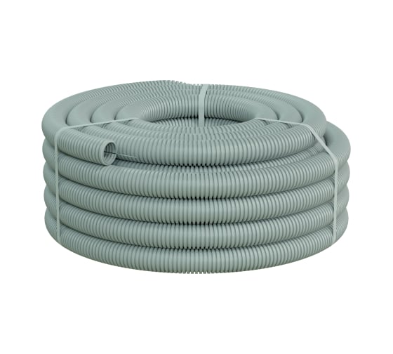 Изображение товара Гофрированная труба Экопласт ПНД-FRUF легкая, с зондом, без галогена, т/г, атмосферостойкая, диам. 40мм (20м) 20140HFR-UF