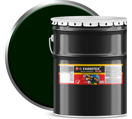 Изображение товара Алкидная эмаль FARBITEX ПФ-115 (изумрудный; 20 кг) 4300001774