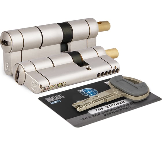 Изображение товара Цилиндровый механизм под вертушку Mottura C55F414101C5 (82 мм/36+10+36), матовый никель 44801