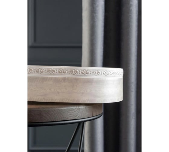 Изображение товара Трехрядный потолочный составной карниз Peora АМИРА с поворотами жемчужно-белый 1.6 м 79113