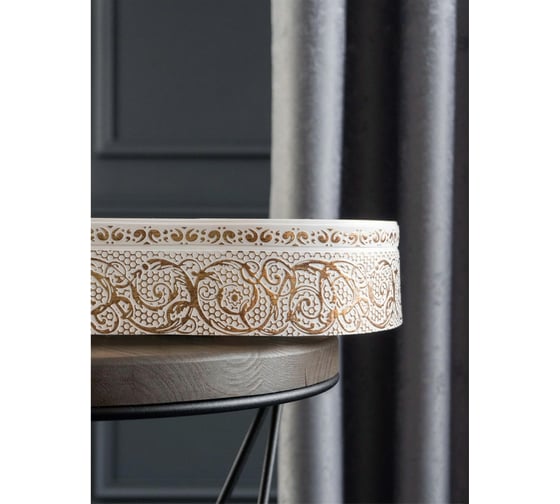 Изображение товара Трехрядный потолочный составной карниз Peora АСТИ с поворотами белое золото 1.8 м 79084