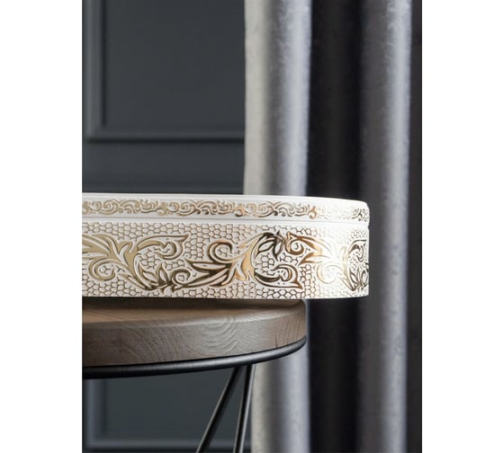 Изображение товара Трехрядный потолочный составной карниз Peora СЕЛИН с поворотами белое золото 1.6 м 79058