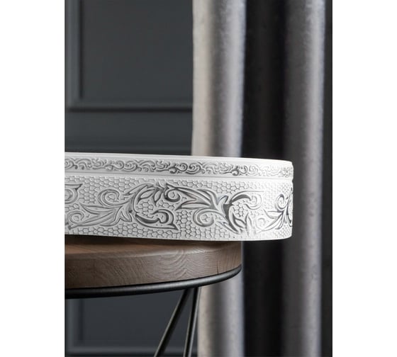 Изображение товара Трехрядный потолочный составной карниз Peora СЕЛИН с поворотами белое серебро 1.8 м 79065