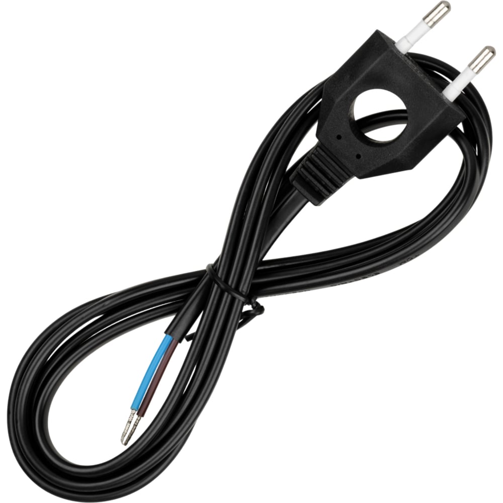 Изображение товара Шнур электромонтажный с плоской вилкой и евро розеткой TDM ELECTRIC ШУ04 1,7м черный