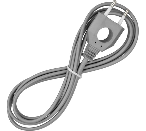 Изображение товара Шнур с плоской вилкой с вырезом TDM ELECTRIC ШУ04 ШВВП 2x0,75мм2 1,7 м. серебр. металлик SQ1305-0035