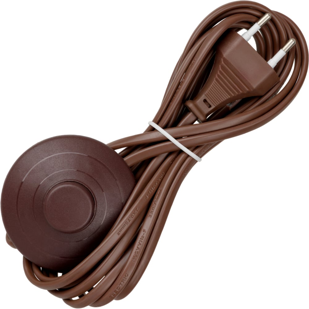 Изображение товара Шнур с ножным выключателем и плоской вилкой TDM ELECTRIC 3,5м коричневый
